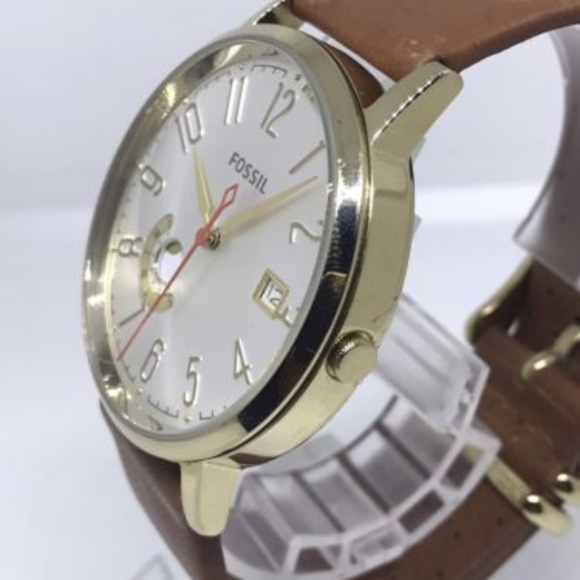Fossil ES3750 Vintage Muse Silver Dial Tan Leather - Picture 2 of 7
